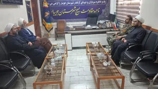 دیدار و سرکشی مسئول نمایندگی ولی&zwnj;فقیه در سپاه کربلا از سپاه ناحیه جویبار به مناسبت هفته دفاع مقدس