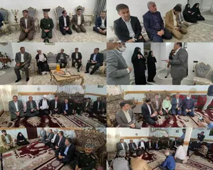 دیدار فرمانده سپاه ناحیه دره شهر به همراه استاندارایلام با خانوداه شهیدان مولایی و ندیم