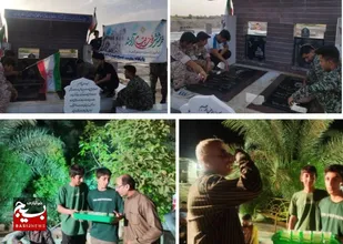 برگزاری مراسم غبارروبی مزارشهدای روستای هندیجان