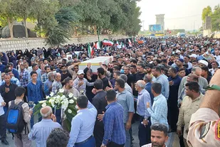 تشییع باشکوه شهید مدافع امنیت در قشم