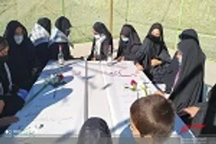 تجدید میثاق خواهران بسیجی با شهدا گمنام محله ابوذر زاهدان