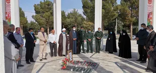 تجدید میثاق مسئولین سپاه شاهرود و بخش بیارجمند با شهید تازه شناسایی شده شهید صفر علی فیض بیگدلی