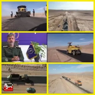آسفالت جاده روستایی توسط سپاه