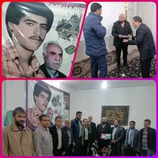 تجلیل از خانواده محترم شهید غلامحسین کاشانیان درشهرقنوات