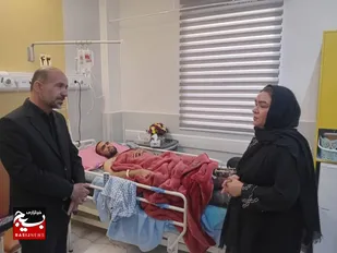 عیادت جانشین ایثارگران سپاه پاسداران از مجروحین جنگ تحمیلی ۱۲ روزه رژیم صهیونیستی