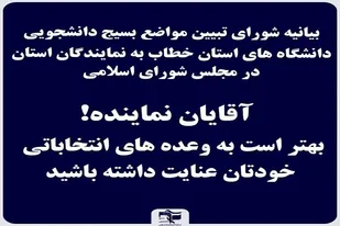 آقایان نماینده! بهتر است به وعده های انتخاباتی خودتان داشته باشید