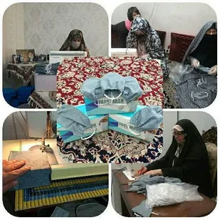 دوخت بیش از ۱۰۰۰  ماسک توسط خواهران بسیجی پایگاه انصار ولایت