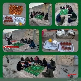 بر پایی سفره صلوات  با حضور بسیجیان
