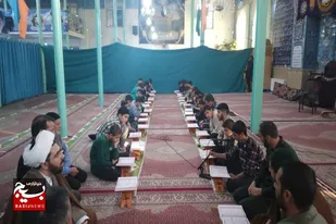 حضور مسئول نمایندگی ولی فقیه و جانشین فرمانده سپاه ناحیه کبودراهنگ در جمع معتکفین روستای بابان و خان&zwnj;آباد