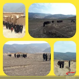 پیاده روی بسیجیان روستای مسن