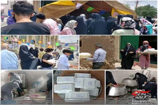 طبخ و توزیع 400 پرس غذا به همت بسیجیان پایگاه حضرت زینب (س) در سرخه