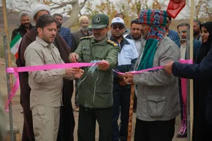 افتتاح قنات و بارگاه زرشک در شهرستان سربیشه با حضور مسئول بسیج سازندگی خراسان جنوبی