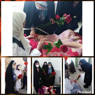 گل های سرخ مهربانی هدیه به سالمندان شد