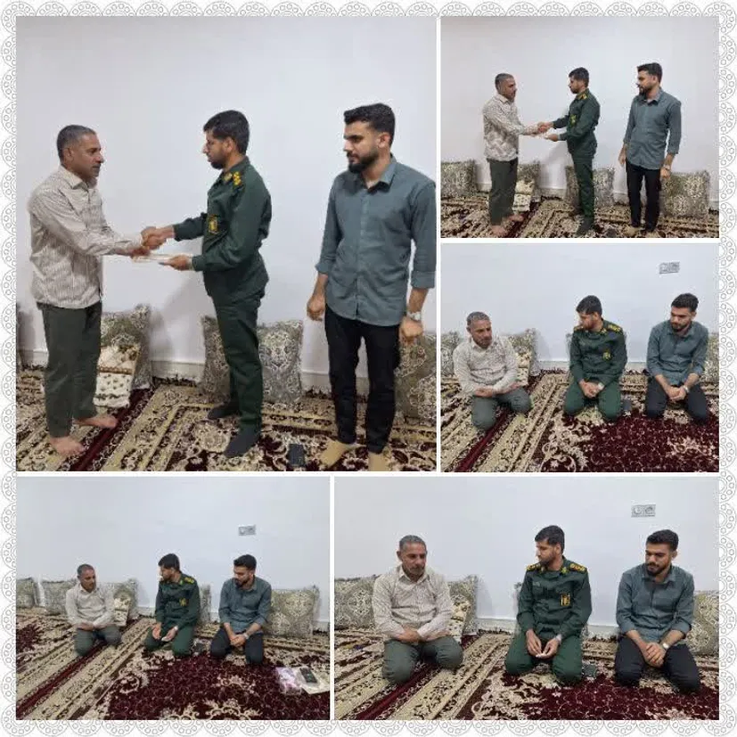 تجلیل فرمانده حوزه شهید حاجبی از رزمنده دوران دفاع مقدس دررودخانه