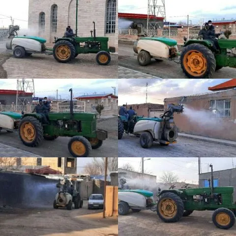 ضدعفونی و گند زدایی معابر روستای شیرین آباد انجام شد