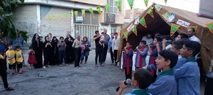برگزاری ایستگاه صلواتی توسط رزمندگان گردان ۱۲۴ امام حسین علیه السلام در روز عید غدیر