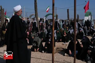 بازدید مسئول نمایندگی ولی فقیه در سپاه انصارالحسین(ع) همدان از اردوهای راهیان نور بسیج دانشجویی