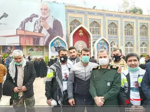 &nbsp;دوچرخه سواران بسیجی سپاه کربلا بر سر مزار سردار دل&zwnj;ها + تصاویر و فیلم