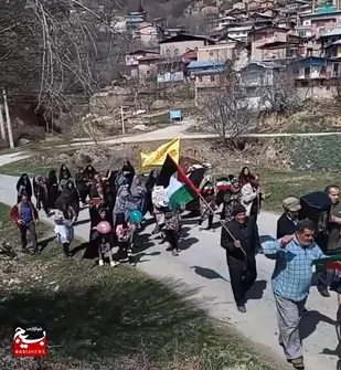 راهپیمایی روز قدس در روستای آغوزدره از توابع شهرستان گلوگاه