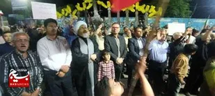 اتحاد مردم قوژد کاشمر در شب شهادت جواد الائمه (ع) برای خونخواهی رهبر انقلاب