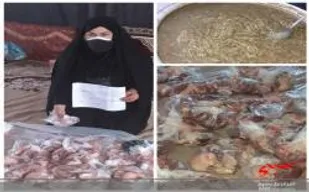 نذر مهربانی توزیع گوشت و غذای نذری در منطقه عشایری گلوگرد