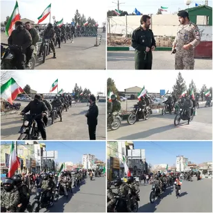 رژه موتوری بسیجیان پیشوا در راهپیمایی ۲۲ بهمن و جشن ۴۴ سالگی انقلاب اسلامی