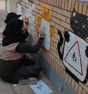 زیباسازی مدرسه زنوغان طبس توسط گروه جهادی خادم الزهرا (س)