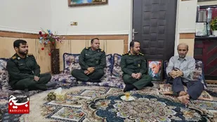 دیدار فرمانده ناحیه عسلویه با رزمنده بسیجی