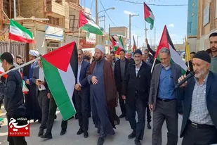 &nbsp;حضور مردم شهر کرفس رزن در راهپیمایی روز قدس