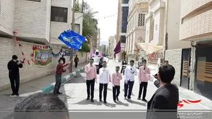 اجرای خیابانی بسیجیان پایگاه شهید صدوقی(ره) ناحیه مقاومت بسیج امام صادق (ع) به مناسبت نیمه شعبان
