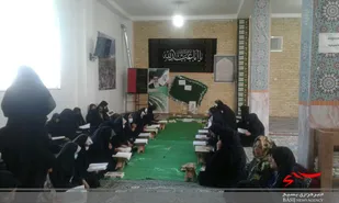 محفل انس باقرآن کریم ومسابقه قرآن وعترت بسیجیان در مسجد امام علی(ع)شهر راین