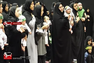 مراسم شیرخوارگان حسینی در حسینیه ثارالله همدان برگزار شد