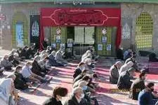 قرائت زیارت عاشورا در گلزار شهدای گمنام ناحیه زنجان در هفته دفاع مقدس + تصاویر
