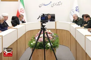 دیدار هیئت رئیسه و مسئول نمایندگی ولی فقیه در سپاه انصار الحسین(ع) با استاندار همدان