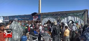 برپایی موکب شهدای بخش رادکان شهرستان چناران در ایام دهه پایانی ماه صفر