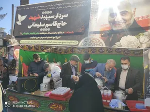 برپایی ایستگاه صلواتی اصناف و بازاریان بیرجند به مناسبت سالگرد سردار سلیمانی
