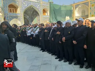 عهدنامه سربازی و غبارروبی ضریح مطهر بانوی کرامت