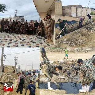 جهادگران شادگان ، همچنان پای کار کمک به سیل زدگان بندر امام خمینی