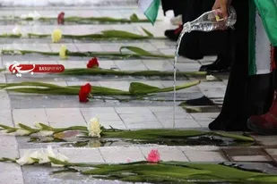 غبارروبی مزار شهدا در رامهرمز؛ تجدید پیمان با آرمان&zwnj;های دفاع مقدس
