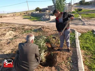 ۶۳ نهال به نیت عمر با برکت شهید سلیمانی در روستای پیر موسی باغملک غرس شد