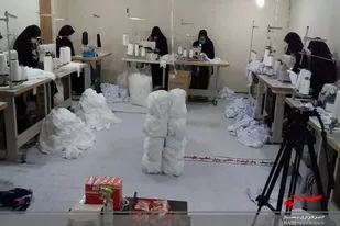 فعالیت بیش از ۸۰ کارگاه ماسک دوزی با حضور جهادگران بسیجی در بهار