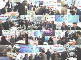 ارائه میز خدمت جهادی ادارات دولتی دهلران به مردم این شهرستان
