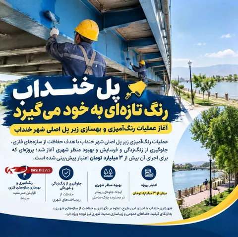 آغاز عملیات رنگ‌آمیزی و بهسازی زیر پل اصلی شهر خنداب
