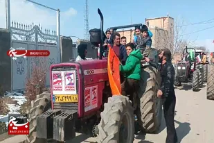 رژه تراکتوری اهالی ولایتمدار روستای لامیان در روز جهانی قدس