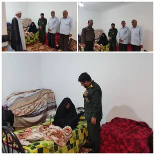 دیدار فرمانده جدید سپاه شهرستان کنگان با مادر شهید