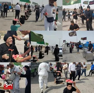 استقبال اهالی سویسه شهرستان کارون از کاروان پیاده&zwnj; روی مشهد مقدس به کربلا
