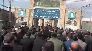 تشییع پیکر پدر شهید شفاهی و مادر شهید موید در سراب