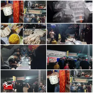 خدمت&zwnj;رسانی موکب محمد رسول&zwnj;الله به زائران اربعین در ورودی میدان ولیعصر"عج " ایذه