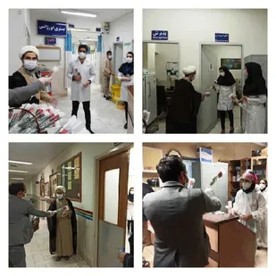 تجلیل اعضای قرارگاه حافظان سلامت محله محور پایگاه سلمان فارسی از کادر درمان بیمارستان حشمتیه نایین