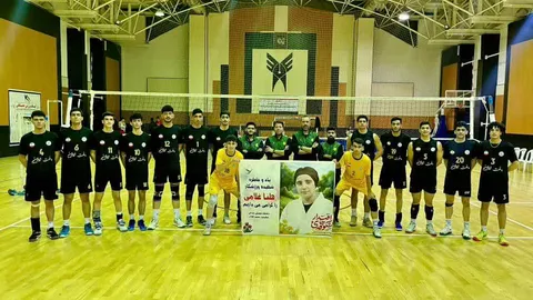 ادای احترام جوانان والیبال مقاومت به شهیده ورزشکار «هلنا غلامی» در مسابقات زیر ۲۰ سال کشور